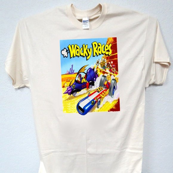 WACKY RACES VINTAGE CARTOON, COOL MENS TEE T-87 - Picture 1 of 1
